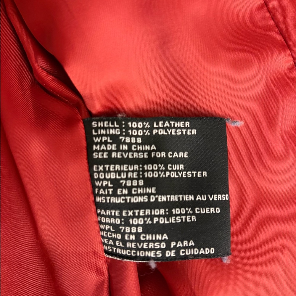 MICHAEL Michael Kors Authentic Red Leather Jacket - Size L - Picture 5 of 7